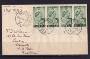 FIJI 1948 KGVI COVER 2½d GREEN SILVER WEDDING STAMPS X 4 CDS LAUTOKA #C719 - Picture 1 of 1