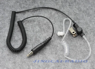 Listen Only Tactical Acoustic Tube Earpiece Coiled Cord NATO Plug for Radio CS - Image 1 of 4
