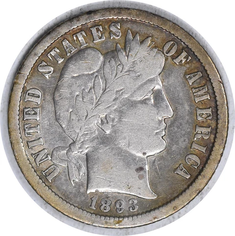 1893-O Barber Silver Dime VF Uncertified #1114 Cover