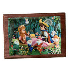 Vintage Wood Mounted Snow White & 7 Dwarves 3D Postcard Lenticular Wall Hanging