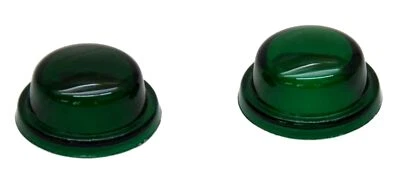 Glass Dome Light Lens Green for Peterbilt Top Hat Style 1 9/16" GG#82817 Pair - Image 1 of 4