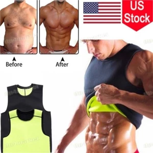 Men Sport Neoprene Vest Fat Burner Sauna Ultra Slim Belt Sweat Shirt Body Shaper - Picture 1 of 13