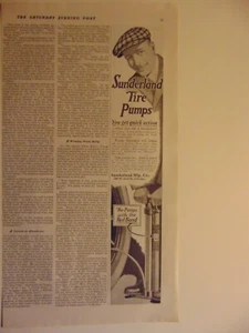1918 SUNDERLAND TIRE PUMPS vintage print ad - Picture 1 of 1