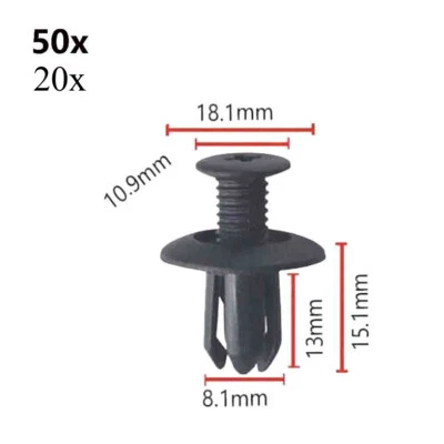 20-70 Nylon Parachoques Delantero Guardabarros Cuerpo Moldura Clips Retenedor Remache para Mazda 3 6 Foto 1 de 3