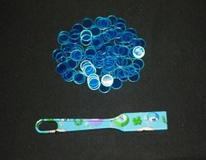 Magnetic Designer Blue Bingo Wand and 100 Chips Markers - Use on paper sheets  - Picture 1 of 1