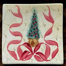 Laurie Gates "Potted Christmas Tree & Ribbon" Trivet ~ Mint Condition