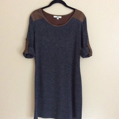 Ya Los Angeles женщин рулон рукав вязаное платье серый желтовато-коричневый размер L - Изображение 1 из 4