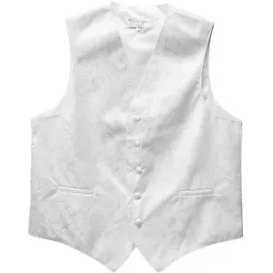 Nuevo Para Hombre Vesubio Napoli Cachemira Esmoquin Chaleco Chaleco Solo Baile de graduación Formal Blanco - Imagen 1 de 3