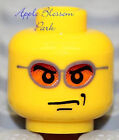 NEW Lego Male Boy MINIFIG HEAD - Orange Sun Glasses Police Agents Pilot officer