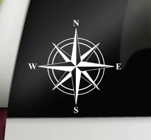 Compass Decal, Nautical Decal, Compass Rose Vinyl Decal Car Laptop Decal - Picture 1 of 2