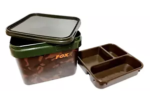 FOX Square Camo Bait Bucket 10L / 10 LITRE + Insert Tray - Combo Package Deal - Picture 1 of 5