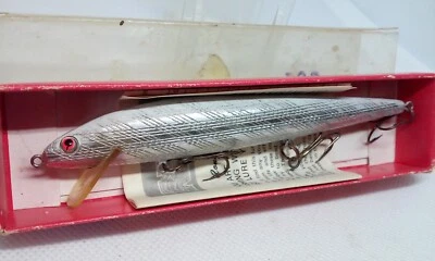 Vtg Bill Norman Lures Shiner Minnow White 4 1/2" Shinner Jerkbait Fishing Lure - Image 1 of 4
