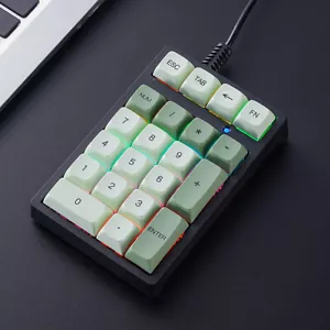 Mini USB Mechanical Numeric Keypad RGB Backlight Wired 21 Keys Numpad Keyboard - Picture 1 of 15
