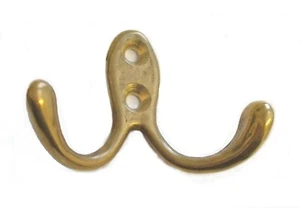 Coat hook, brass or chrome, double hook 19900x - Picture 1 of 8