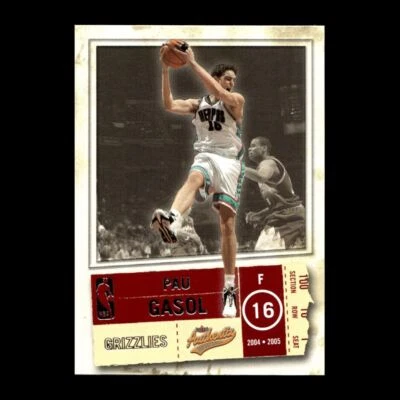 Pau Gasol 2004-05 Fleer Authentix Memphis Grizzlies #40 R328D 62 - Image 1 of 2