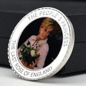 England Prinzessin Diana Challenge Münze Wales's Wife versilbert Medaille Souvenir - Bild 1 von 12