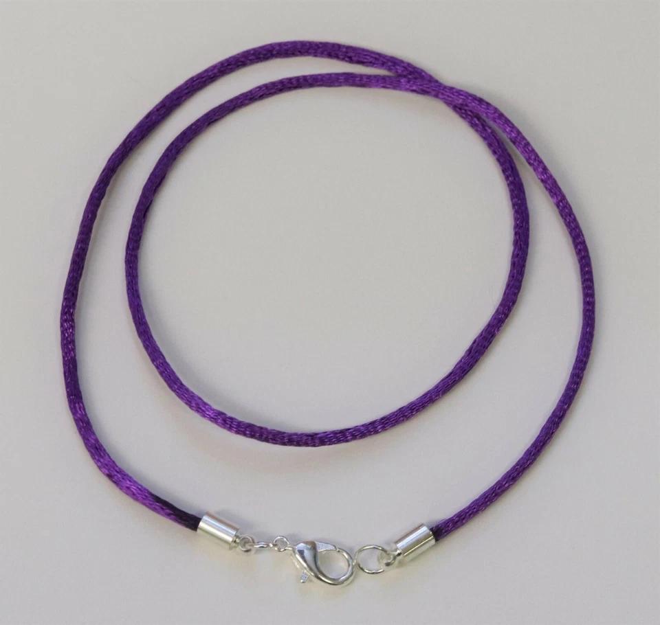 Braided Choker Necklaces 2mm lightweight Nylon Cord Silver Lobster Clasp USA - Image 1 of 1