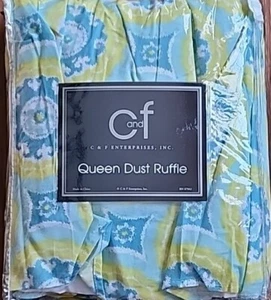 C&F Enterprise ~ Geometric Design ~ QUEEN 60" x 80" Bed Skirt ~ 21" Drop - Picture 1 of 8