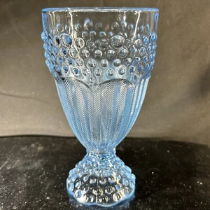 Gorham Emily's Attic Blue Hobnail Glas Wasserkelch - Bild 1 von 5