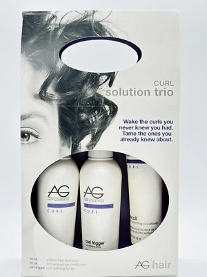 AG Hair Curl Solution Trio: Recoil Shampoo, Conditioner & Spray travel Size -3pc - Image 1 of 2