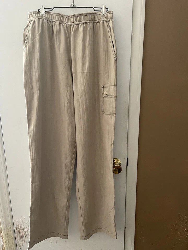Pantalones para mujer Appleseed's marfil cintura elástica bolsillos talla M 10/12 Foto 1 de 4