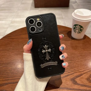 Funda de teléfono de cuero PU a prueba de golpes con patrón cruzado para iPhone 16 Pro Max 15 14 13Pro - Imagen 1 de 12