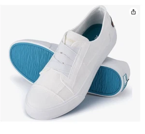 Slip On Women's Sneakers Shoes White 6.5 US Stylish No Laces Low Top - Picture 1 of 7