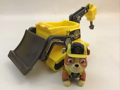 Paw Patrol Mission Paw Rubble Bulldozer Vehicle & Figure Complete - Image 1 of 4