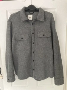 H&M Shacket Jacket Men’s Large Grey Large Wool Heavy Great - Picture 1 of 3