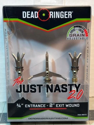 (3) Ballesta Dead Ringer DR8352 Just Nasty 2.0 cabezas anchas, ajuste de grano 100-125. Foto 1 de 4