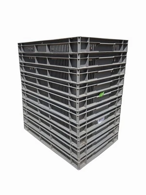 10 x USED 12 Ltr Heavy Duty Ventilated Stacking Plastic Euro Container Trays - Image 1 of 4