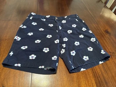 Club Room 男式花卉短裤海军蓝 32W 码-夏威夷木槿印花 — 第 1/4 张图片