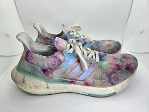 Adidas UltraBoost 21 Parley Shoes Women's 9 Tie-Dye Running Athletic Sneakers - Picture 1 of 8