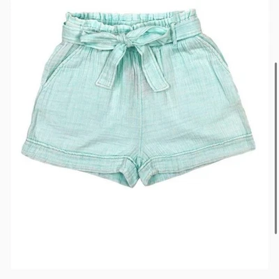 Simply Southern Pull On Shorts Mint Green Gauze Size XL NWT Front Tie - Image 1 of 4