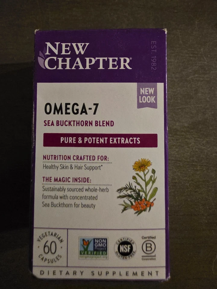 Nuevo Capítulo Omega-7 Mezcla Espino Amarillo 60 Cápsulas Vegetarianas NUEVO Foto 1 de 1