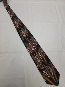 Van Heusen Vintage Krawatte Americana Rauchen Zigarren Seide patriotisches Hobby Motiv 58,5" - Bild 1 von 8