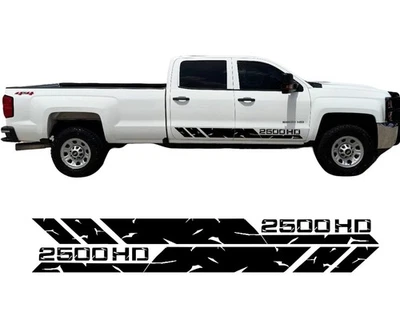 Kit de gráficos adhesivos de vinilo para Silverado 2500 HD puerta lateral deportiva 2 piezas Foto 1 de 4