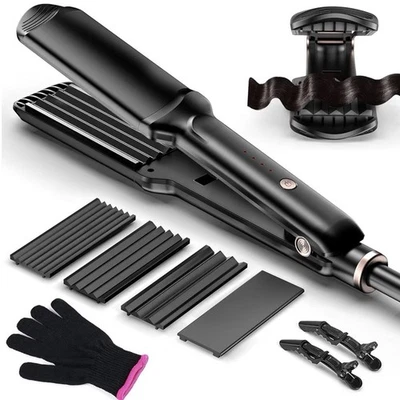 Welleneisen für Beach Waves, 4 in 1 Haarglätter Kreppeisen Multistyler Keramik - Bild 1 von 3