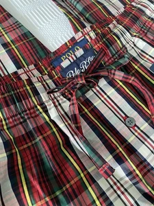 Polo Ralph Lauren Herren rot Schottenkaro Baumwolle Schlaf Pyjama Schlafhose Größe S - Bild 1 von 8