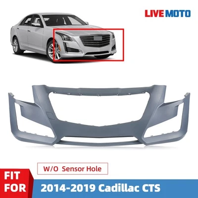 Primed For 2014-2019 Cadillac CTS Front Bumper Cover  w/o Sensor Hole 84033411 Foto 1 de 4