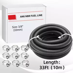 3/8" ID 20FT 6AN NBR Rubber Gasoline/Diesel/Biodiesel/Engine Oil/Fuel Line Hose - Picture 1 of 9