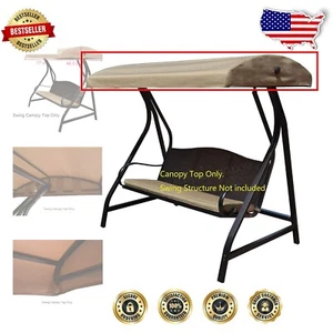 GT Model Porch Swing Canopy Replacement - Lightweight Beige Top, Easy Assembly - Picture 1 of 9
