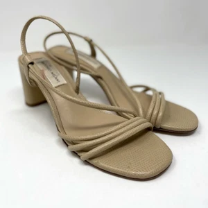 Antonio Melani cream snake embossed Block heeled sandals 6.5M BoxR  Kitten - Picture 1 of 7