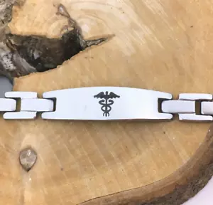 Muster SALE Epilepsie Medizinisches Notfall Armband Herren Edelstahl Epileptic - Bild 1 von 5