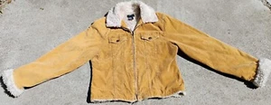 SF415 Womens Brown Corduroy Sherpa Trimmed Zippered Jacket Size XL - Picture 1 of 5