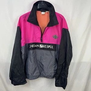 VINTAGE 90S OCEAN PACIFIC OP COLOR BLOCK WINDBREAKER PULLOVER SIZE M VAPORWAVE - Picture 1 of 8