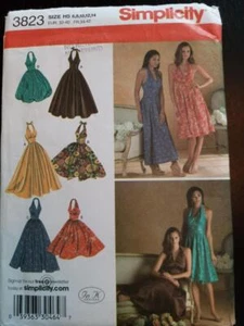Vestido Simplicity 3823 Misses con Falda y Longitud Variaciones Patrón Talla 6-14 - Imagen 1 de 2