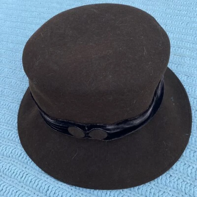 NUEVO CON ETIQUETAS Sombrero Colección Italiana Betmar Vintage Marrón 100% Lana Hecho en Italia Foto 1 de 4