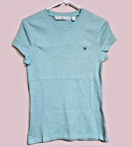 Tommy Hilfiger Mujer Camiseta Verde Manga Corta Talla L/G Nuevo de Lote Antiguo - Imagen 1 de 3