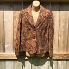 NWT Company Collection Paisley Blazer Jacket El Paso Vintage Stretch Brown Sz 16